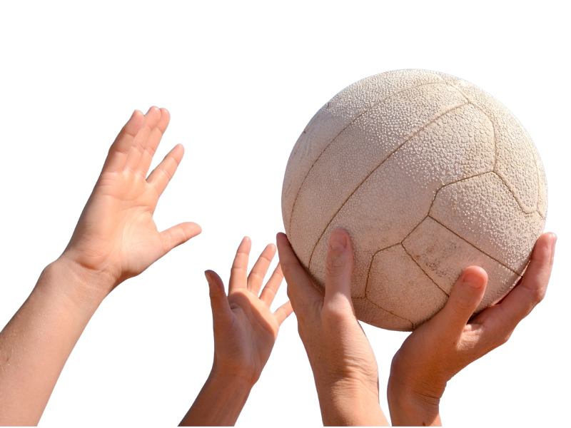 Netball players in motion